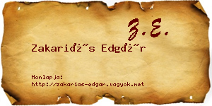 Zakariás Edgár névjegykártya